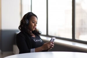 Woman using mobile phone